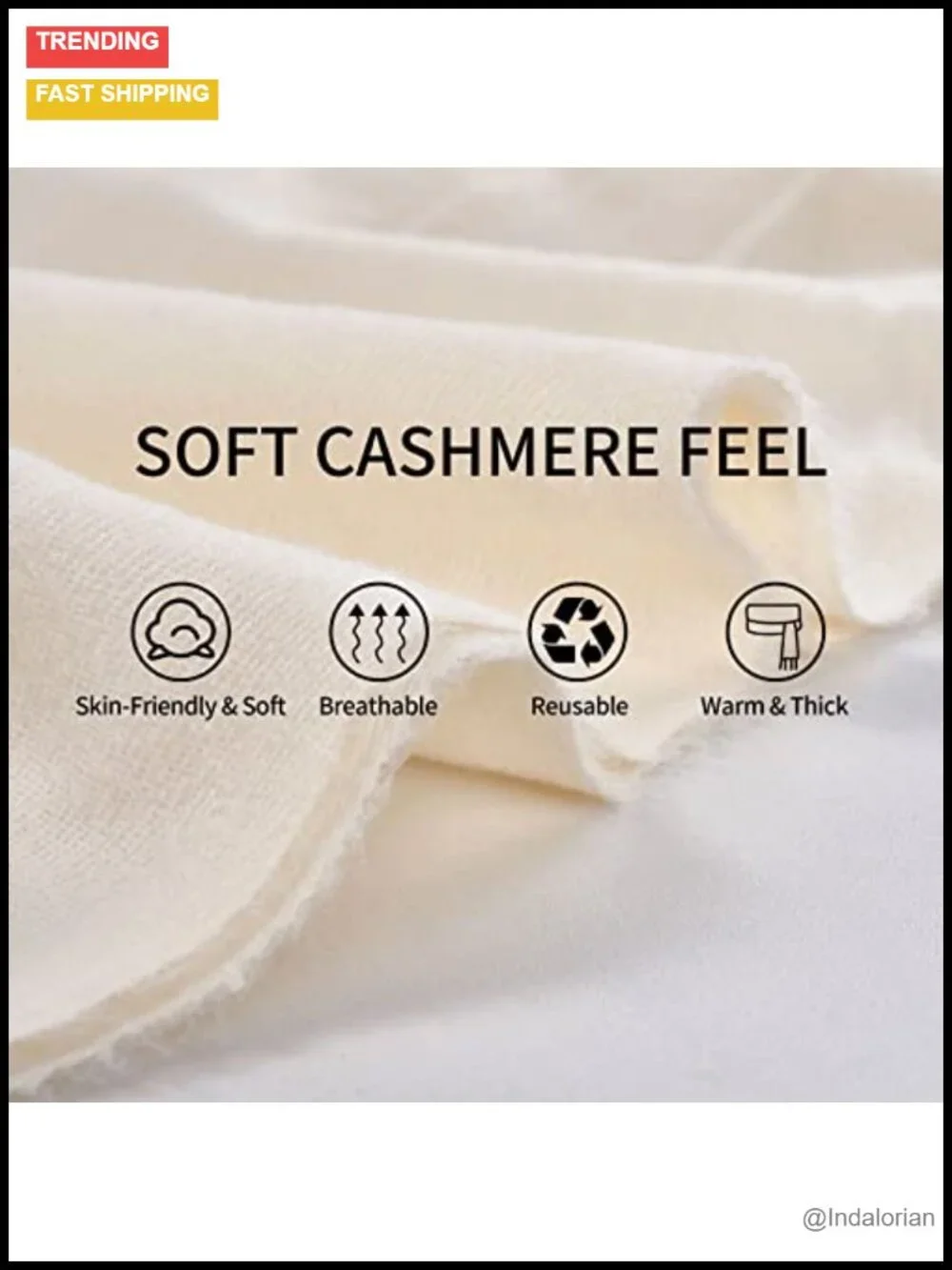 Cashmere Feel Soft Warm Oversized Wrap Shawl with Tassels